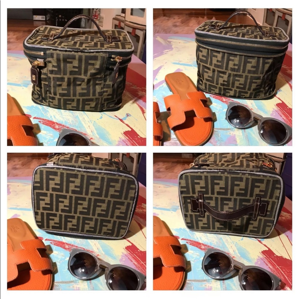 Auth FENDI Zucca Collapsible Train Cosmetic Bag - Picture 2 of 8